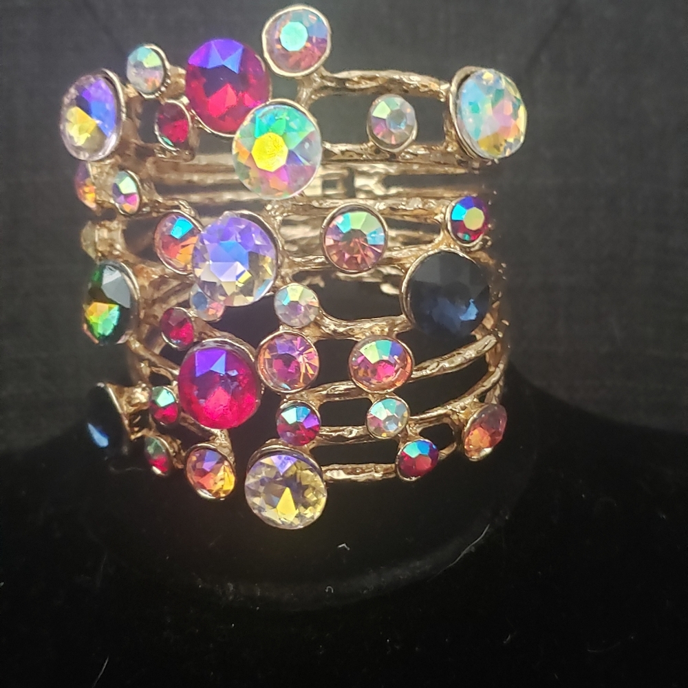 Jewel Toned hinged bracelet